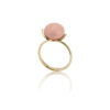 Noën "Dolce" ring i forgylt, blankt sølv med rosa korall-kompositt, mellom