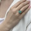 Noën «Dolce» ring i forgylt matt sølv med calcedon, mellom