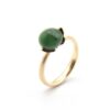 Noën «Dolce small» ring i forgylt matt sølv med jade
