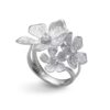 Stardust Flower ring åpen i rhodinert sølv