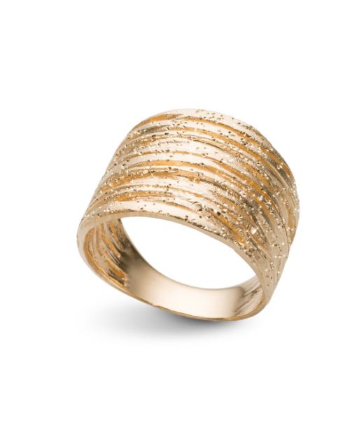 Stardust Bark ring i forgylt sølv