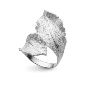 Catwalk Exclusive Stardust Plume ring åpen i rhodinert sølv