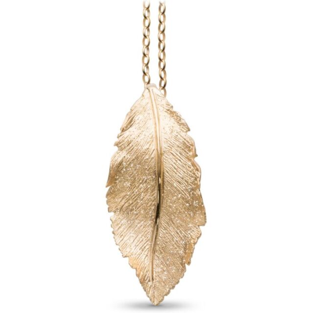 Catwalk Exclusive Stardust Leaf anheng i forgylt sølv, buet