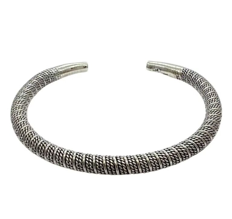 Catwalk herre "Swirl" armring i vridd sølv