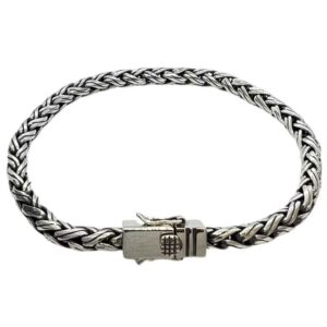 Catwalk herre "Braided" armbånd i oksidert sølv