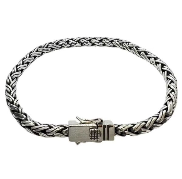 Catwalk herre "Braided" armbånd i oksidert sølv