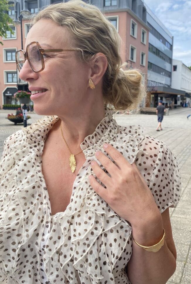 Catwalk Exclusive Stardust Leaf anheng i forgylt sølv