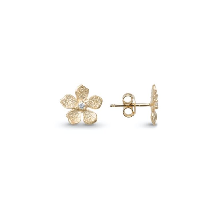 Catwalk Exclusive  Stardust Flower ørepynt i forgylt sølv mini