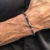 Armbånd med sort agat, sodalitt og stål