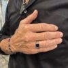 Signetring "Black"i sølv med sort agat