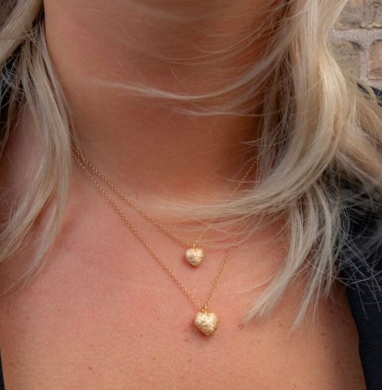 Catwalk Exclusive Stardust Heart anheng i forgylt sølv, 10 mm
