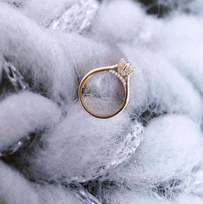 Pan ring i forgylt sølv med c.zirkonia