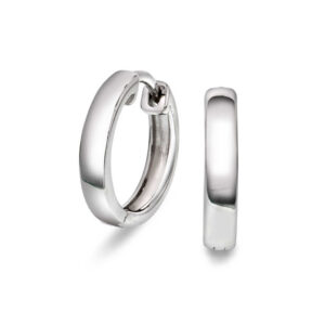 Ørering 14 mm i rhodinert sølv