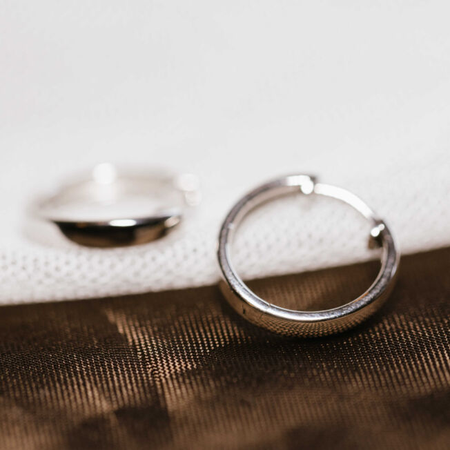 Ørering 16 mm i rhodinert sølv