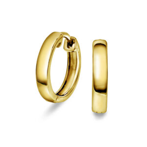 Ørering 14 mm i forgylt sølv