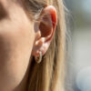 Ørering 15 mm i forgylt sølv med c.zirkonia