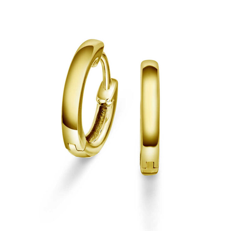 Ørering 15 mm i forgylt sølv