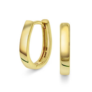Ørering oval forgylt sølv