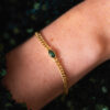 Armbånd, "Rio Radiance" i forgylt sølv med mørk grønn c.zirkonia
