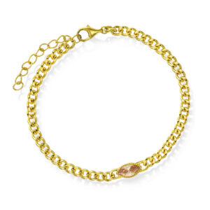 Armbånd, "Rio Radiance" i forgylt sølv med champagnefarget c.zirkonia
