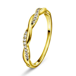 Pan "Friendship" ring i forgylt sølv med c.zirkonia