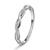 Pan "Friendship" ring i rhodinert sølv med c.zirkonia