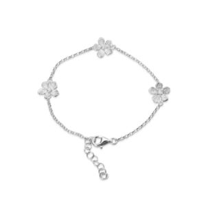 Catwalk Exclusive "Stardust Flower small" armbånd i rhodinert sølv med 3 blomster