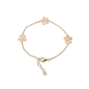Catwalk Exclusive "Stardust Flower small" armbånd i forgylt sølv med 3 blomster