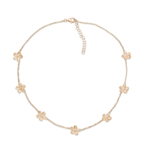 Catwalk Exclusive "Stardust Flower" kjede i forgylt sølv med 7 blomster