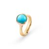 OLE LYNGGAARD COPENHAGEN Lotus ring 1 med turkis i gult gull