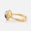 OLE LYNGGAARD COPENHAGEN Lotus ring 2 i gult gull med London Blue topas