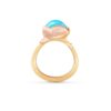 OLE LYNGGAARD COPENHAGEN  Lotus ring  2 i gult gull med Turkis