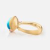 OLE LYNGGAARD COPENHAGEN  Lotus ring  2 i gult gull med Turkis