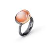 Lotus ring i oksidert sølv med detaljer av gult og rosé gull med sten og diamanter fra Ole Lynggaard. Einersen Gull i Arendal