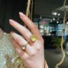 OLE LYNGGAARD COPENHAGEN Lotus ring 3 med rutilkvarts i gult gull
