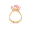 OLE LYNGGAARD COPENHAGEN Lotus 3 ring i gult gull med rosenkvarts