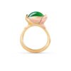 OLE LYNGGAARD COPENHAGEN Lotus ring 3 i gult gull med serpentin