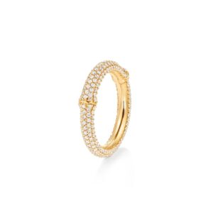 OLE LYNGGAARD COPENHAGEN Nature ring IV pavé med diamanter i gult gull