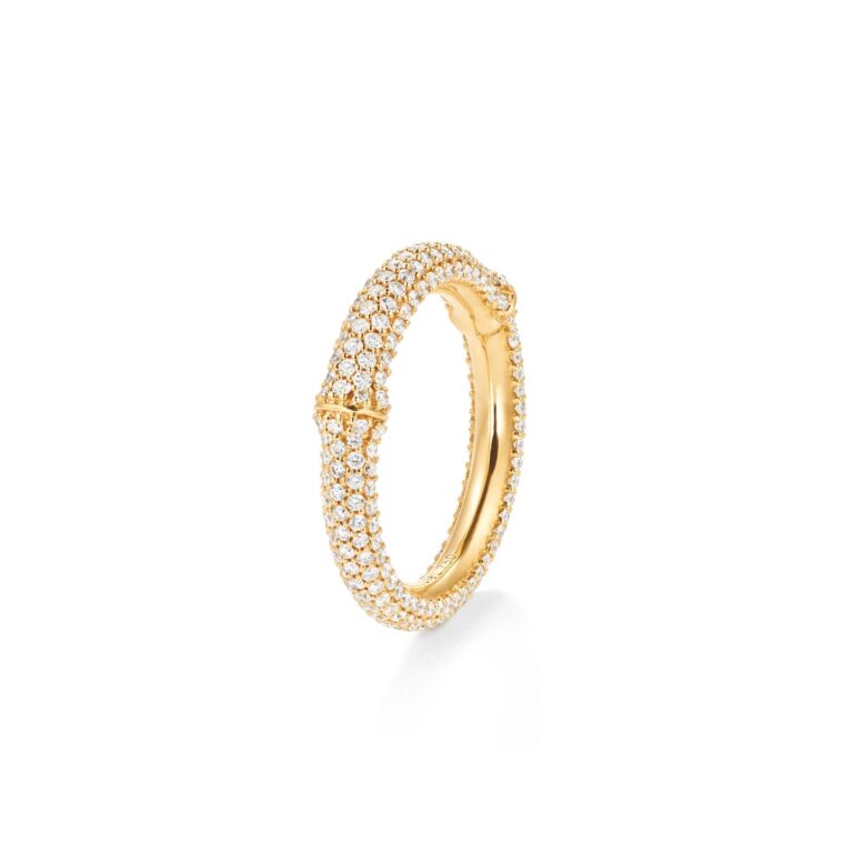OLE LYNGGAARD COPENHAGEN Nature ring IV pavé med diamanter i gult gull
