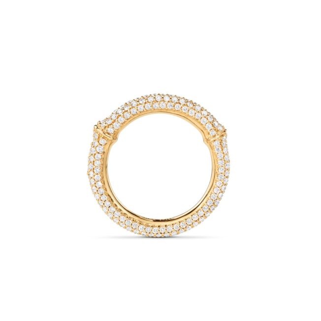 OLE LYNGGAARD COPENHAGEN Nature ring IV pavé med diamanter i gult gull