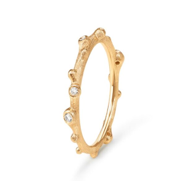 OLE LYNGGAARD COPENHAGEN Nature ring i gult gull med diamanter