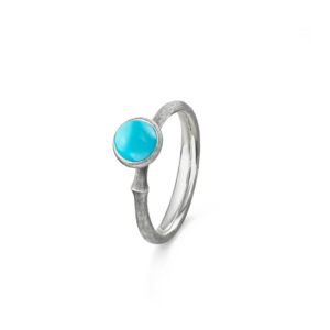 OLE LYNGGAARD COPENHAGEN Lotus ring 0 i sølv med turkis