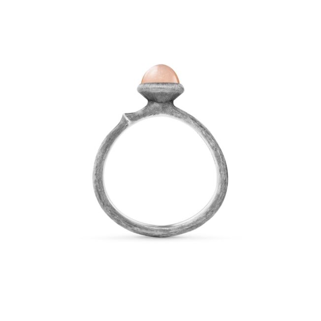 OLE LYNGGAARD COPENHAGEN Lotus Tiny 0 ring i sølv med blush månesten
