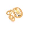 OLE LYNGGAARD COPENHAGEN  Snakes ring i gult gull med rutilkvarts og diamanter