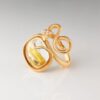 OLE LYNGGAARD COPENHAGEN  Snakes ring i gult gull med rutilkvarts og diamanter
