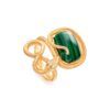 OLE LYNGGAARD COPENHAGEN  Snakes ring i gult gull med malakitt og diamanter
