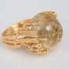 OLE LYNGGAARD COPENHAGEN BoHo ring large i gult gull med rutilkvarts