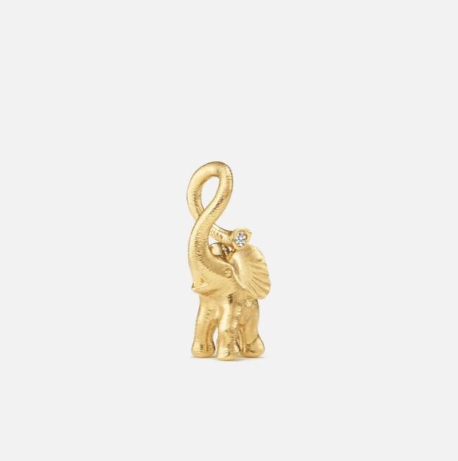 Liten elefant A2833- fra Ole Lynggaard. Laget i gult gull med diamant.
