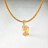 OLE LYNGGAARD COPENHAGEN Elefant My Little World armbånd/anheng i gult gull på beige snor