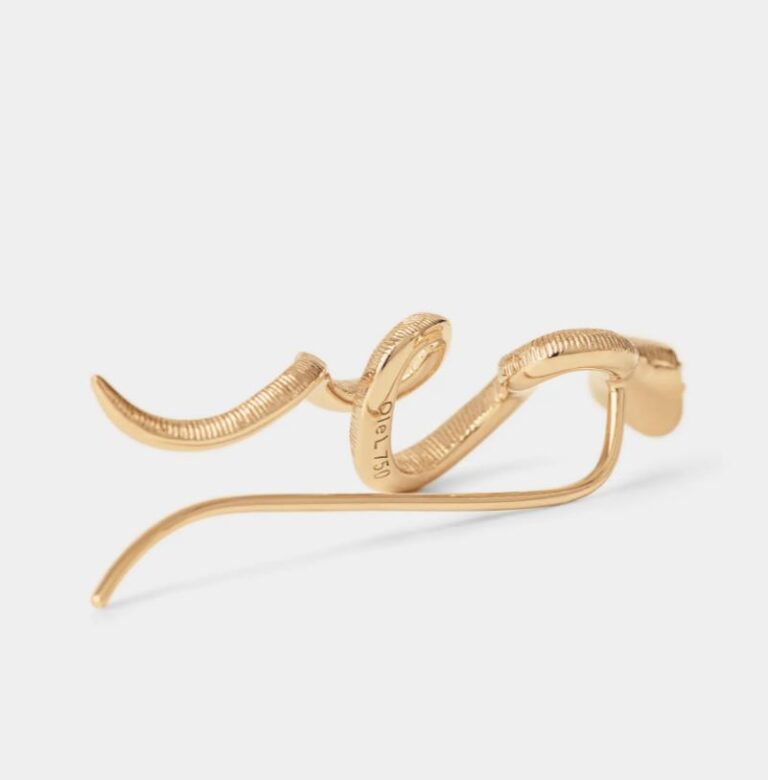 OLE LYNGGAARD COPENHAGEN Snakes ørepynt, klatrer i gult gull med diamant